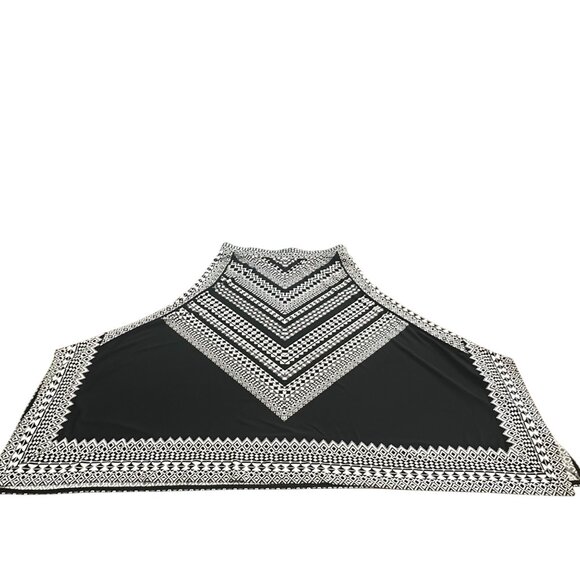 Chico's Skirt Size 1 M Black White Geometric Pattern Long Maxi Pull On Women - Picture 5 of 13